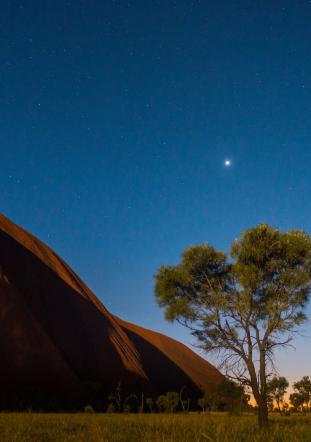 Uluru on a starry night